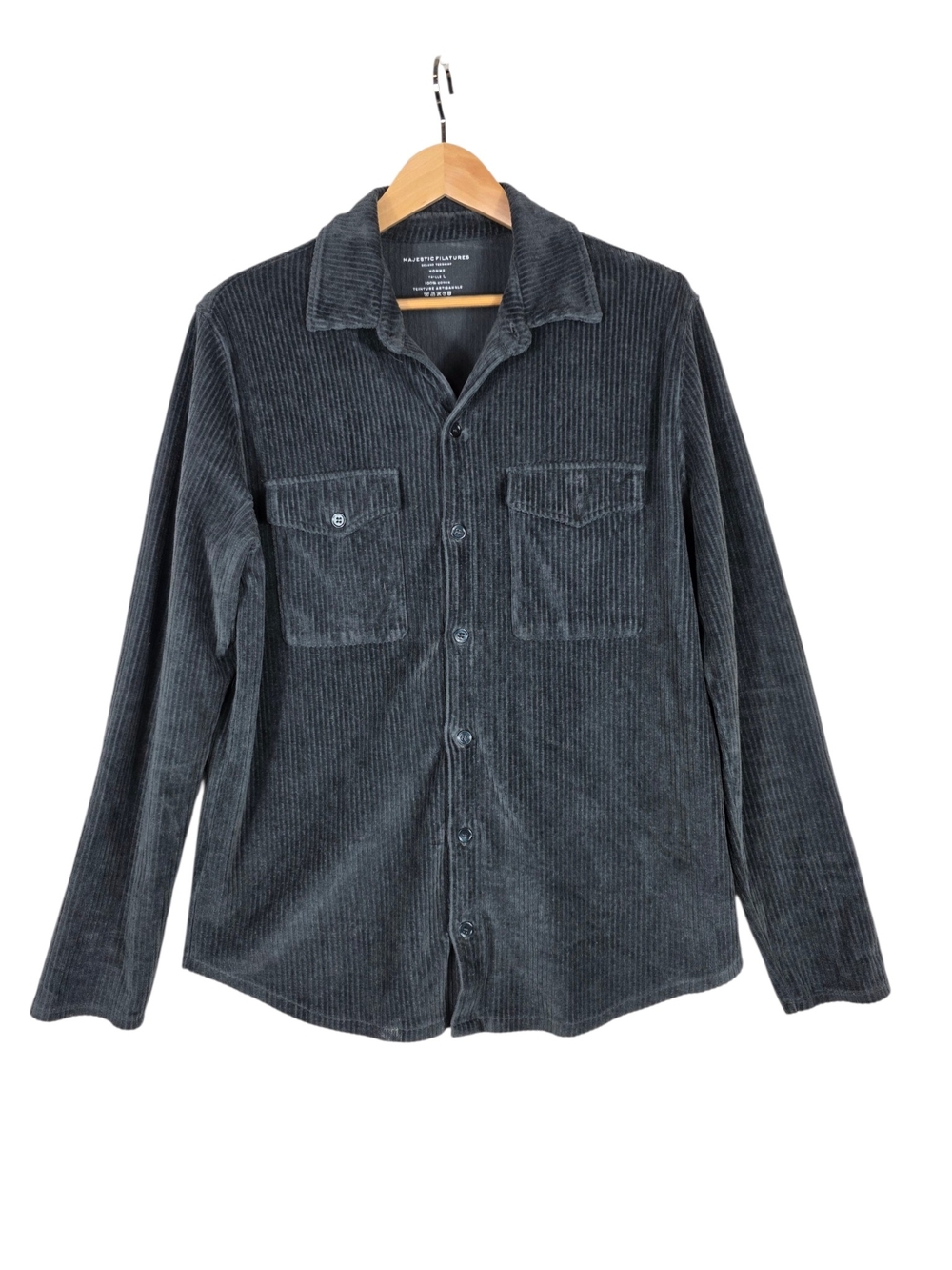 Majestic Filatures Corduroy Button-Down Shirt Jacket - hand-dyed